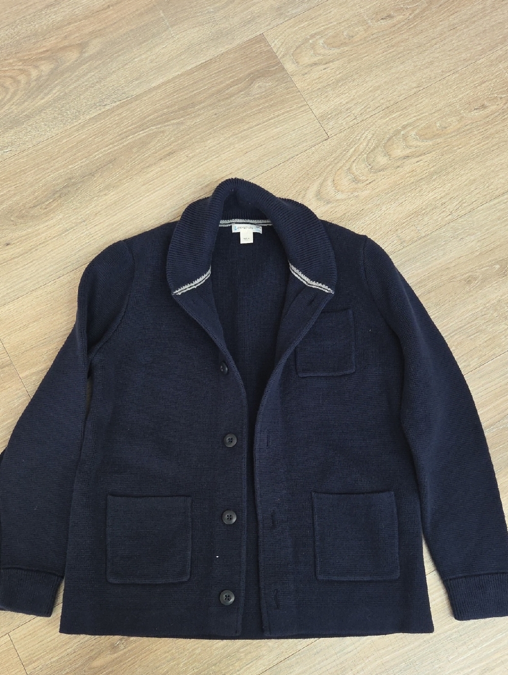 Crewcuts Navy Shawl-Collar Knit Blazer Jacket